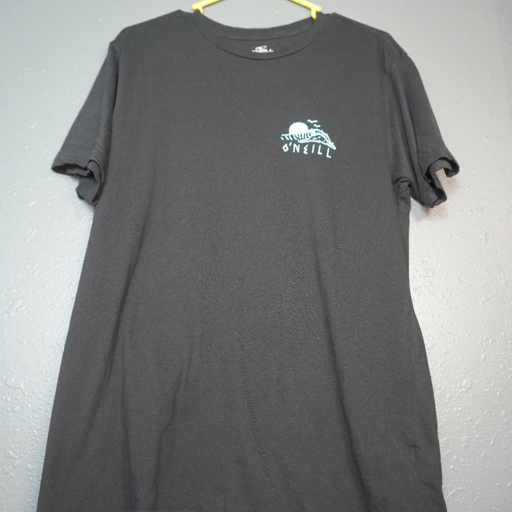 Oneil Mens Black Standard Fit Skeleton Graphic Short Sleeve Shirt Size Medium
